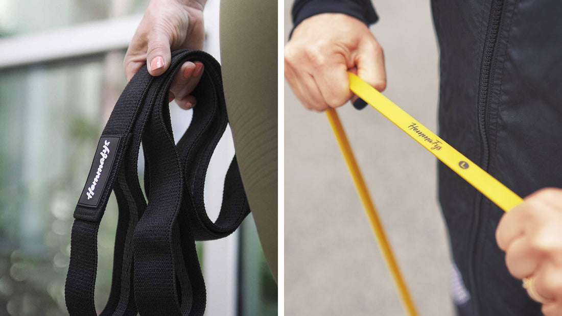 Välja träningsband av gummi eller tyg?